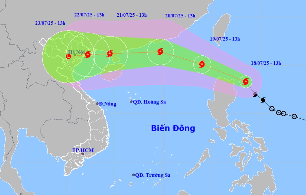 Bão Wipha khả năng cao sẽ ảnh hưởng trực tiếp đến đất liền nước ta