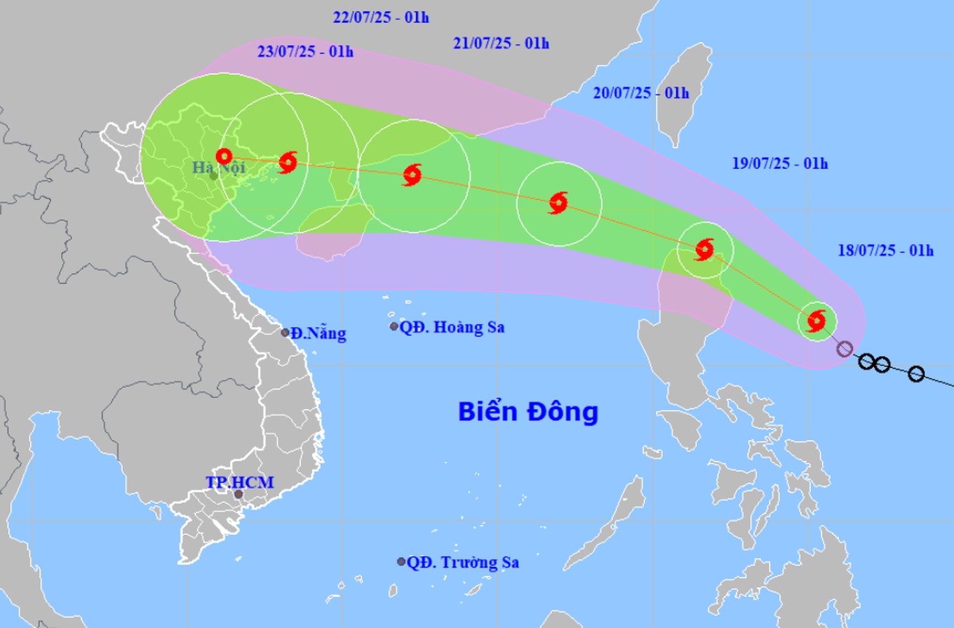 Bão Wipha hình thành và có thể mạnh lên cấp 11 giật cấp 14