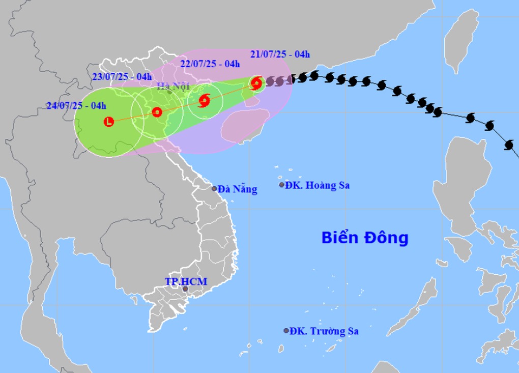 Bão Wipha giảm 3 cấp, dự báo mạnh lên khi vào đất liền Quảng Ninh - Nghệ An