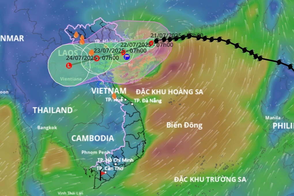 Bão Wipha khả năng tăng cấp trở lại, hướng vào đất liền nước ta