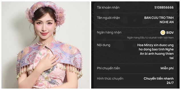 Hòa Minzy có hành động nhân văn với miền Trung mùa bão lũ