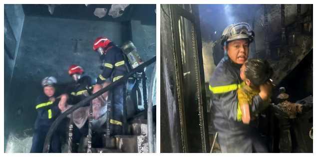 Hình ảnh chiến sĩ PCCC lao vào biển khói cứu người mắc kẹt trong đám cháy gây xúc động mạnh