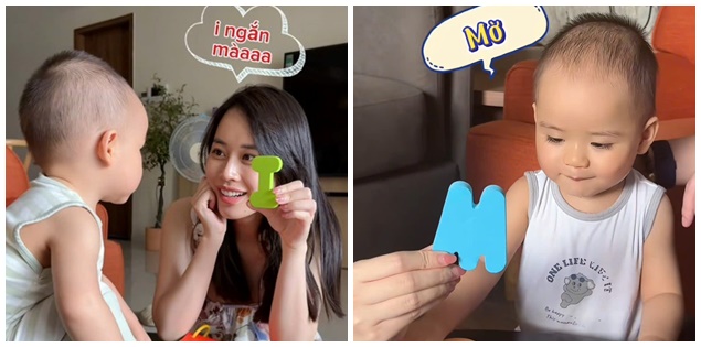 Con trai MC Ngô Mai Phương chưa đầy 2 tuổi đã thuộc bảng chữ cái, bí quyết là gì?
