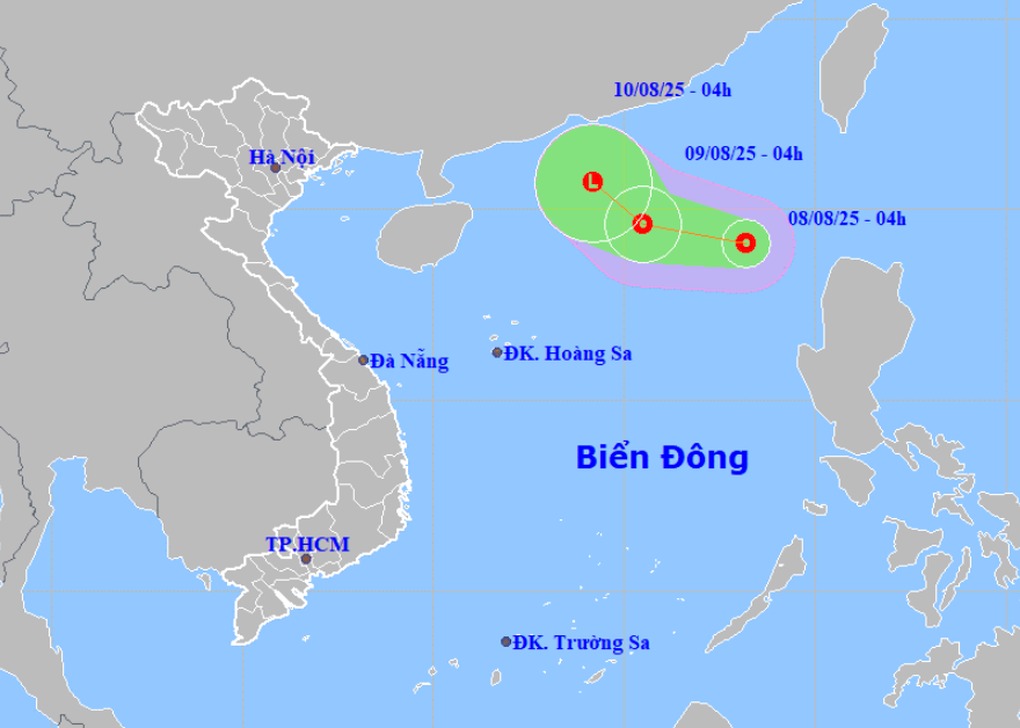 Áp thấp nhiệt đới mạnh cấp 6 giật cấp 8 vừa hình thành trên Biển Đông