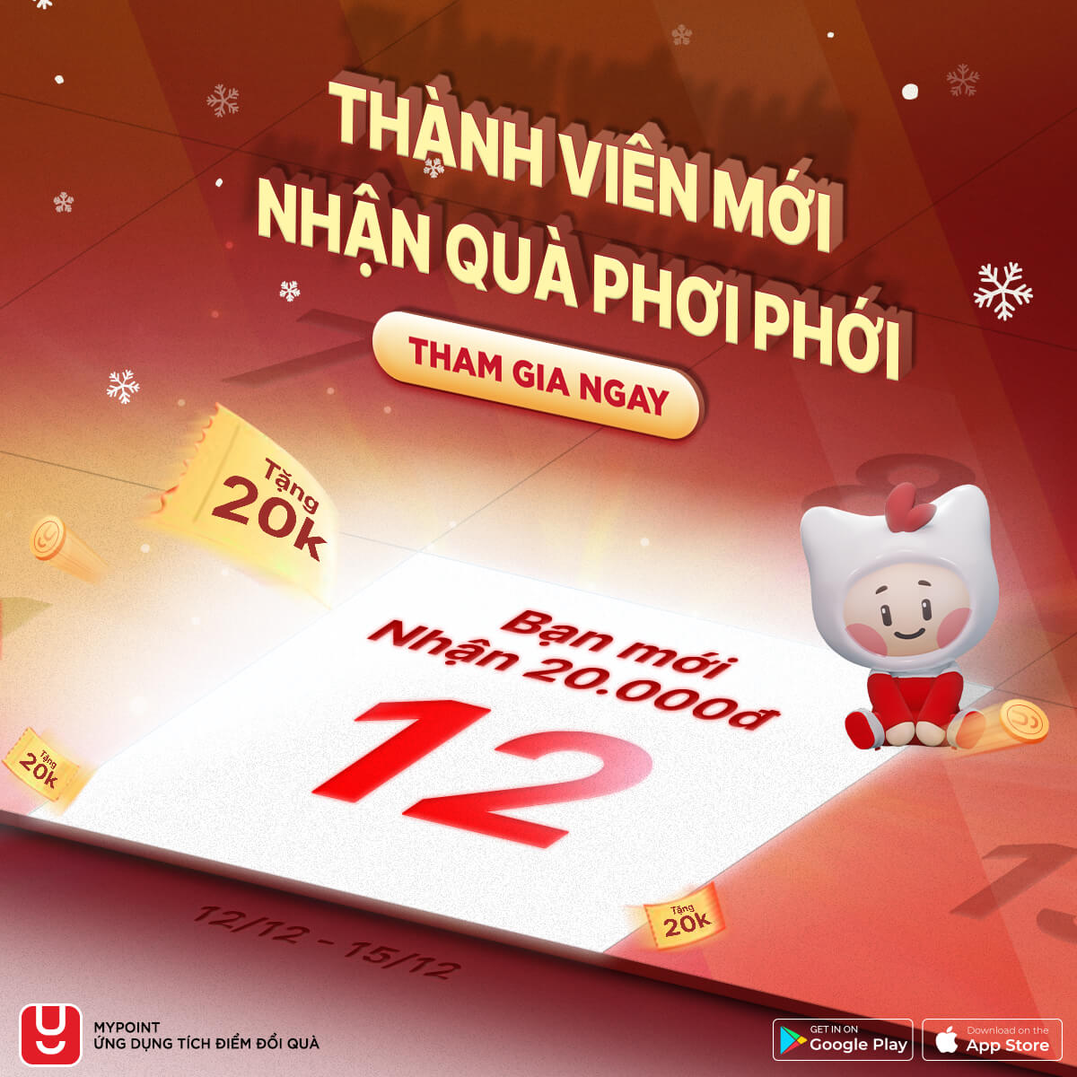 Tặng bạn mới - chạm nhẹ là có quà, MyPoint tặng 20.000đ cực hời