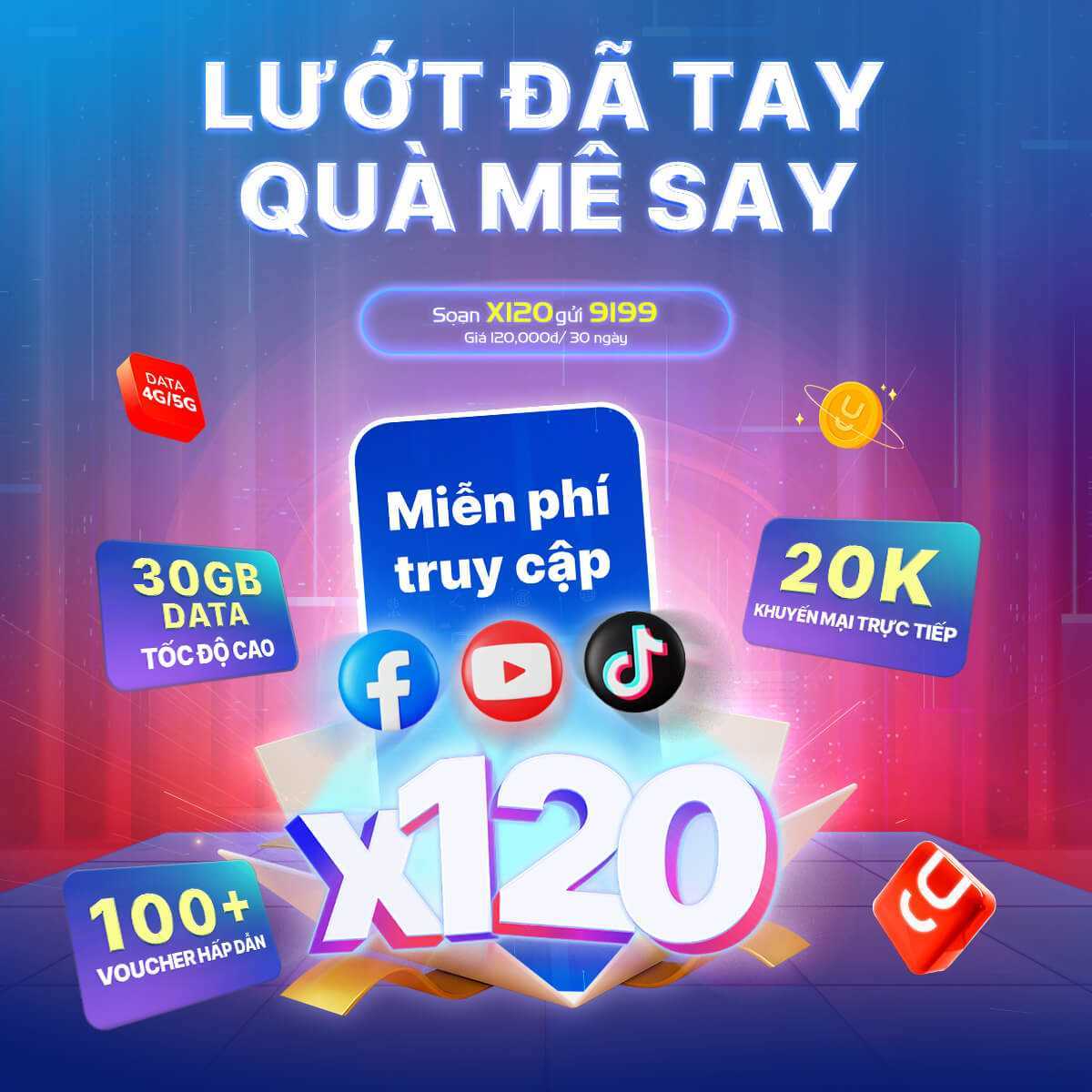 Gói cước X120 MobiFone: Chỉ 4.000đ/ngày cho combo data, giải trí, hoàn tiền cực “hời”
