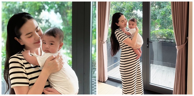 Con trai Mai Ngọc 4 tháng mặc vừa đồ 9 tháng, ai gặp cũng khen "trộm vía"