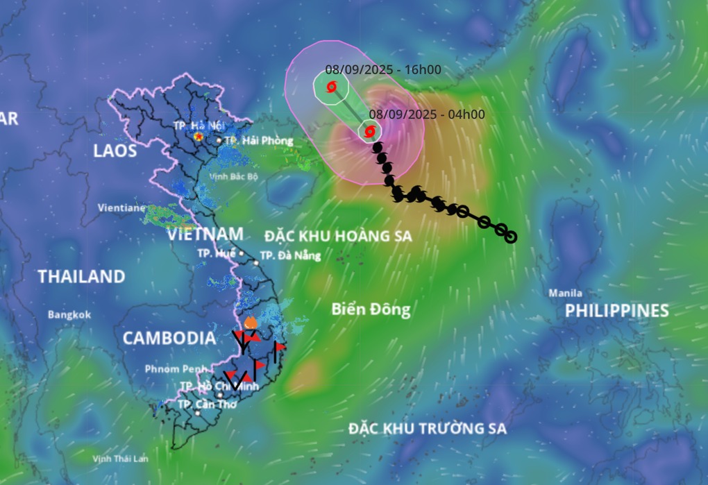 Bão Tapah tăng cấp và di chuyển nhanh, miền Bắc sắp mưa to