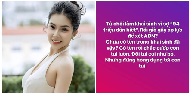 Thiên An lần đầu công khai tin nhắn làm giấy khai sinh cho con gái