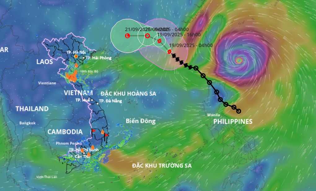Cơn bão Ragasa rất mạnh hướng vào Biển Đông, có thể ảnh hưởng đến nước ta