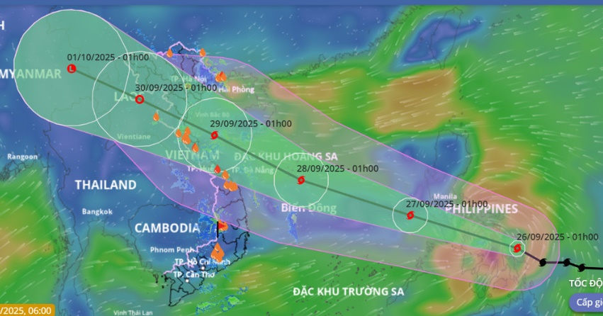 Bão Bualoi sắp thành bão số 10, dự báo di chuyển nhanh hướng vào miền Trung