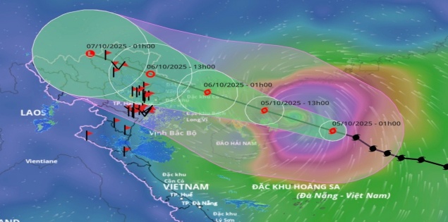 Bão Matmo hướng vào đất liền nước ta, miền Bắc mưa to từ tối nay