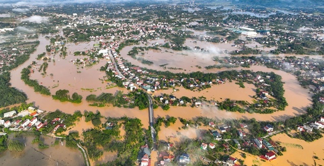 Lũ trên một số sông ở Hà Nội, Bắc Ninh đang lên, gây ngập nhiều nơi