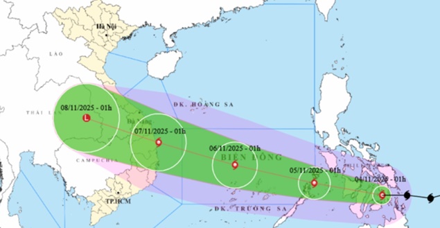 Bão Kalmaegi rất mạnh, có thể gây mưa dông lớn vùng Quảng Trị - Đắk Lắk