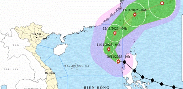 Bão Phượng Hoàng vào Biển Đông với cường độ cấp 13, giật cấp 16