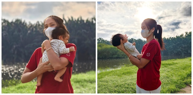 Cho con đi tắm nắng, vợ chồng H’Hen Niê lại bị cư dân mạng nhắc nhở