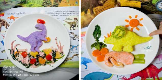 Mẹ nhà người ta trong truyền thuyết: Dựng nguyên “vũ trụ khủng long” trong mâm cơm, bé trai ngỡ như bước vào phim hoạt hình mỗi giờ ăn