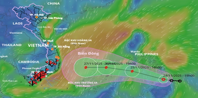 Cơn bão mới có thể ảnh hưởng từ Gia Lai đến Lâm Đồng
