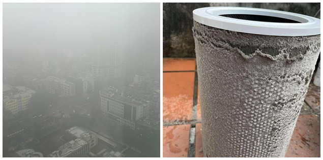 Hà Nội ô nhiễm không khí: Cảnh tượng nhà dân ở Long Biên mở máy lọc không khí nhìn khó tin