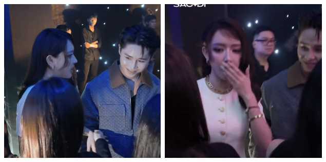 Bích Phương nắm tay, xoa vai tình tứ, còn Tăng Duy Tân thì cười không khép miệng