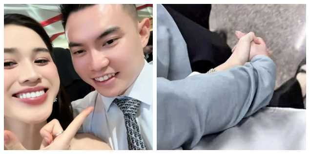 Đỗ Thị Hà công khai cử chỉ tình tứ với chồng