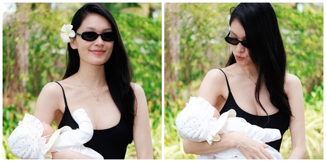 Á hậu Việt hiếm hoi công khai ảnh con gái