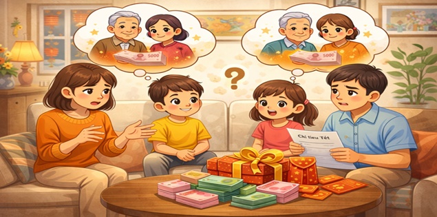 Gia đình dự định biết Tết nội 10 triệu, ngoại 1 triệu làm mạng xã hội "dậy sóng"