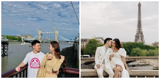 Vợ chồng Hoa hậu Đỗ Mỹ Linh tình tứ đi du lịch