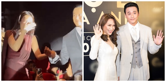 Mỹ Tâm thẹn thùng khi được Mai Tài Phến nắm tay