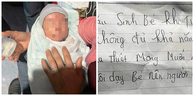 Bé trai bị bỏ rơi trước nhà dân Ninh Bình kèm lá thư viết vội