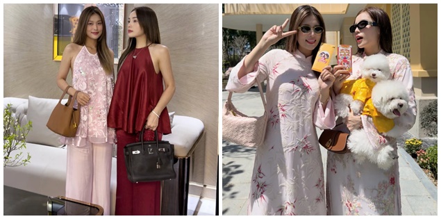 Kỳ Duyên và Thiên Ân ăn diện đồng điệu đi chơi Tết