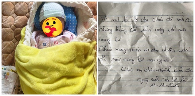 Bé gái 3 tháng tuổi bị bỏ rơi ở Ninh Bình, kèm tờ giấy ghi 'vì một lần lỡ dại'