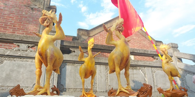 Mâm cúng rằm "gà bay" độc đáo tại Hà Tĩnh
