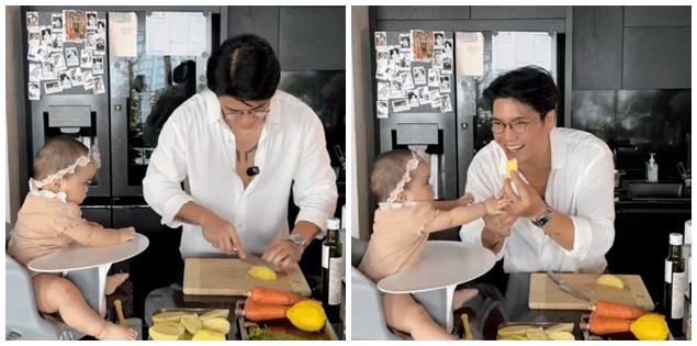 Huy Trần công khai 3 nguyên tắc nấu ăn dặm cho con gái, nhìn bé Gạo "háu ăn" ai cũng vào xin vía