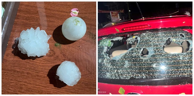 Mưa đá to bằng nửa nắm tay trút xuống Lào Cai làm sập nhà, hư hỏng tài sản