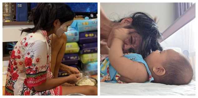 Từng là Top 5 Miss Universe thế giới cũng "đầu bù tóc rối" vì chăm con