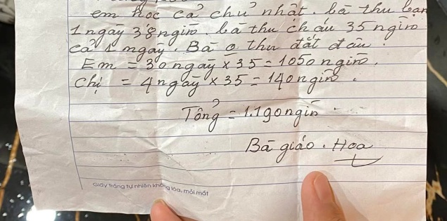 Bảng thông báo nộp học phí nhận "nghìn like" của bà giáo già: Biết ơn vì đời còn nhiều điều tử tế