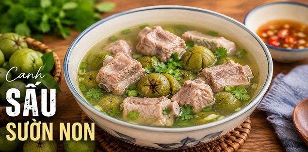 Canh sấu sườn non thơm ngon, dễ nấu cho ngày nắng gắt
