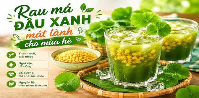 Cách làm rau má đậu xanh - thức uống mát lành cho ngày hè nắng nóng