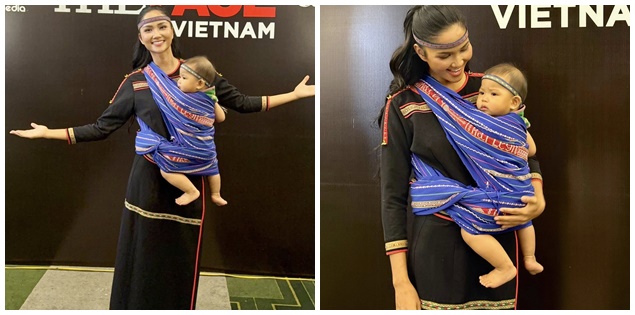 H'Hen Niê địu con bằng địu thổ cẩm bà ngoại tặng, lan tỏa vẻ đẹp văn hóa Ê Đê giữa đời thường

