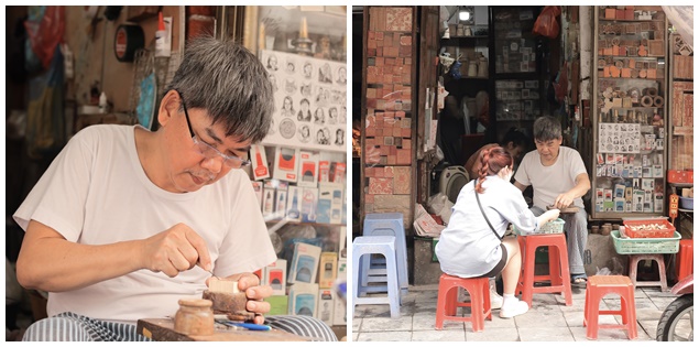 Giữa Hà Nội nhộn nhịp vẫn có người thợ hơn 30 năm miệt mài nghề khắc dấu gỗ

